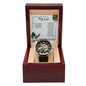 Genuine Black Leather Men's Watch - My love
