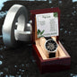 Genuine Black Leather Men's Watch - My love