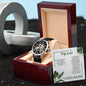 Genuine Black Leather Men's Watch - My love