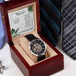 Genuine Black Leather Men's Watch - My love