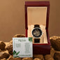 Genuine Black Leather Men's Watch - My love