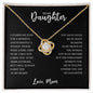 To My Daughter | I Will Always Carry You In My Heart - Love Knot Necklace