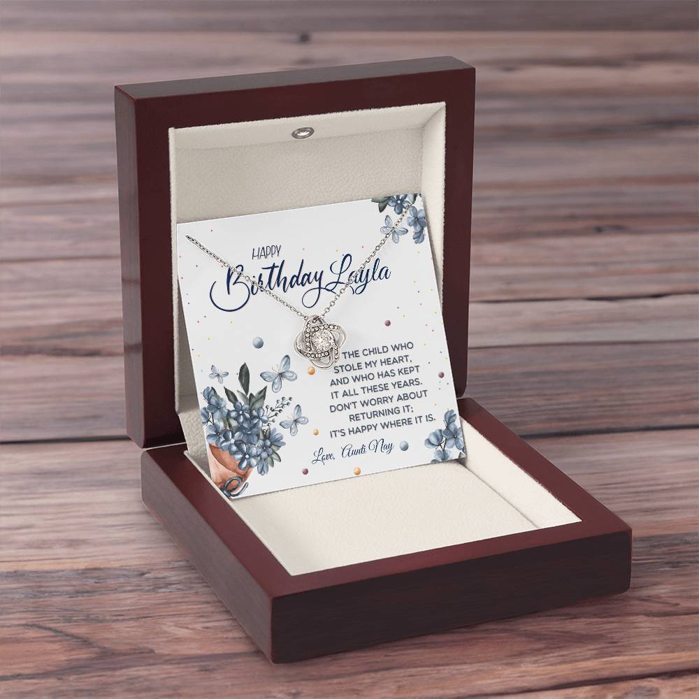 Personalized - Happy Birthday to the child who stole my heart necklace