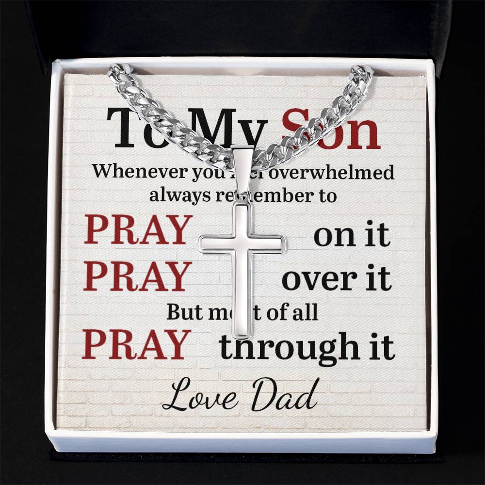 Personalized - To My Son Whenever You Feel Overwhelmed Cross Chain