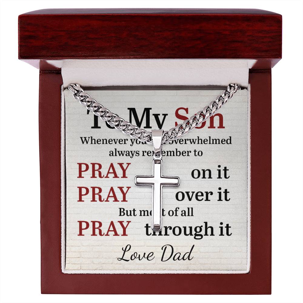 Personalized - To My Son Whenever You Feel Overwhelmed Cross Chain
