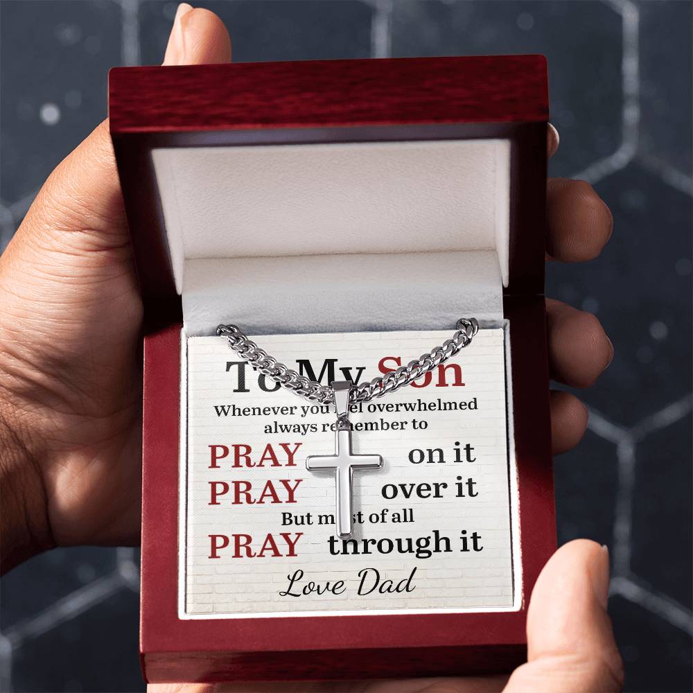 Personalized - To My Son Whenever You Feel Overwhelmed Cross Chain