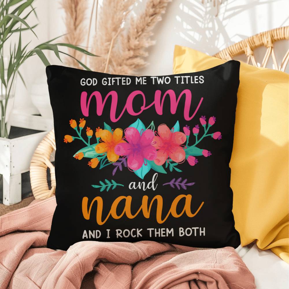 Indoor and Outdoor Pillow -God Gift Me Two Titles