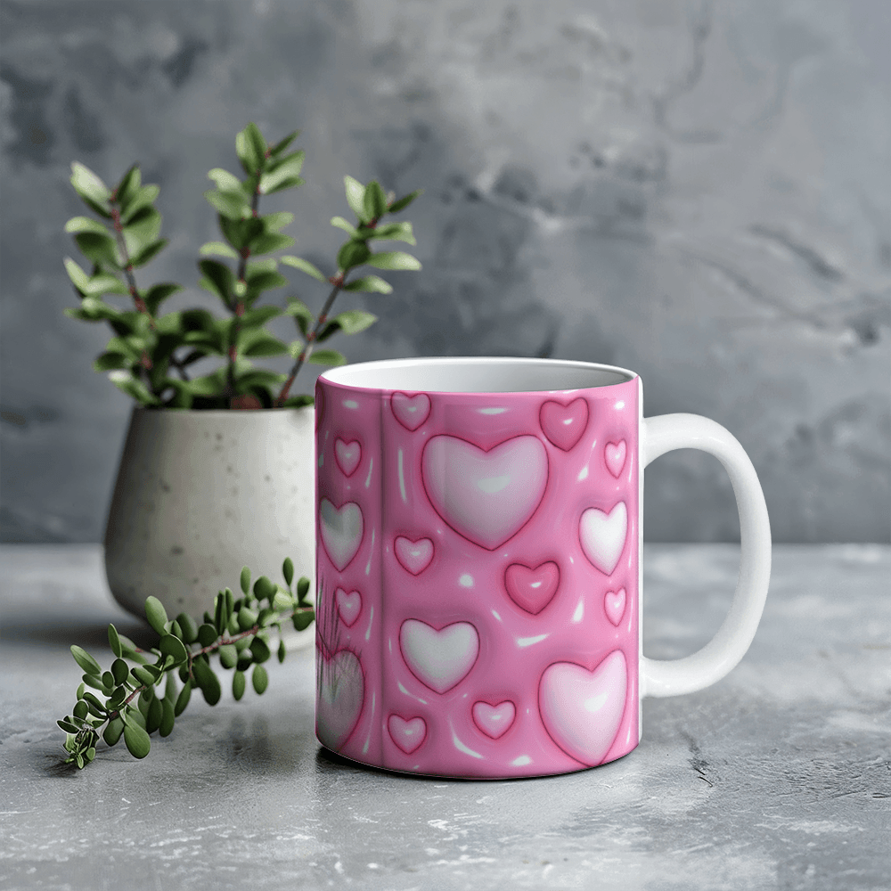 Pink Heart 11oz Mug