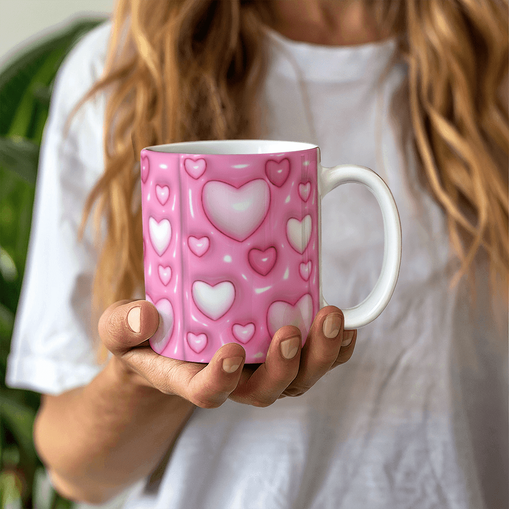 Pink Heart 11oz Mug