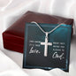 You know it's true love womans cross necklace