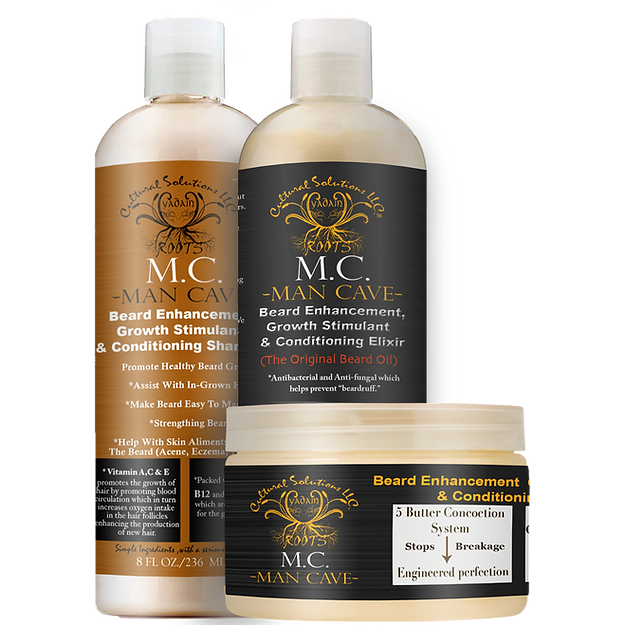 Man Cave Hair & Beard Bundle By Cultural Solutions - Rapid Growth, Beard & Hair Thickener