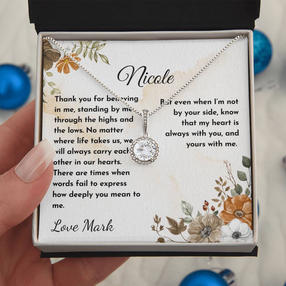 Personalized - Thank you for believing in me, standing by me necklace