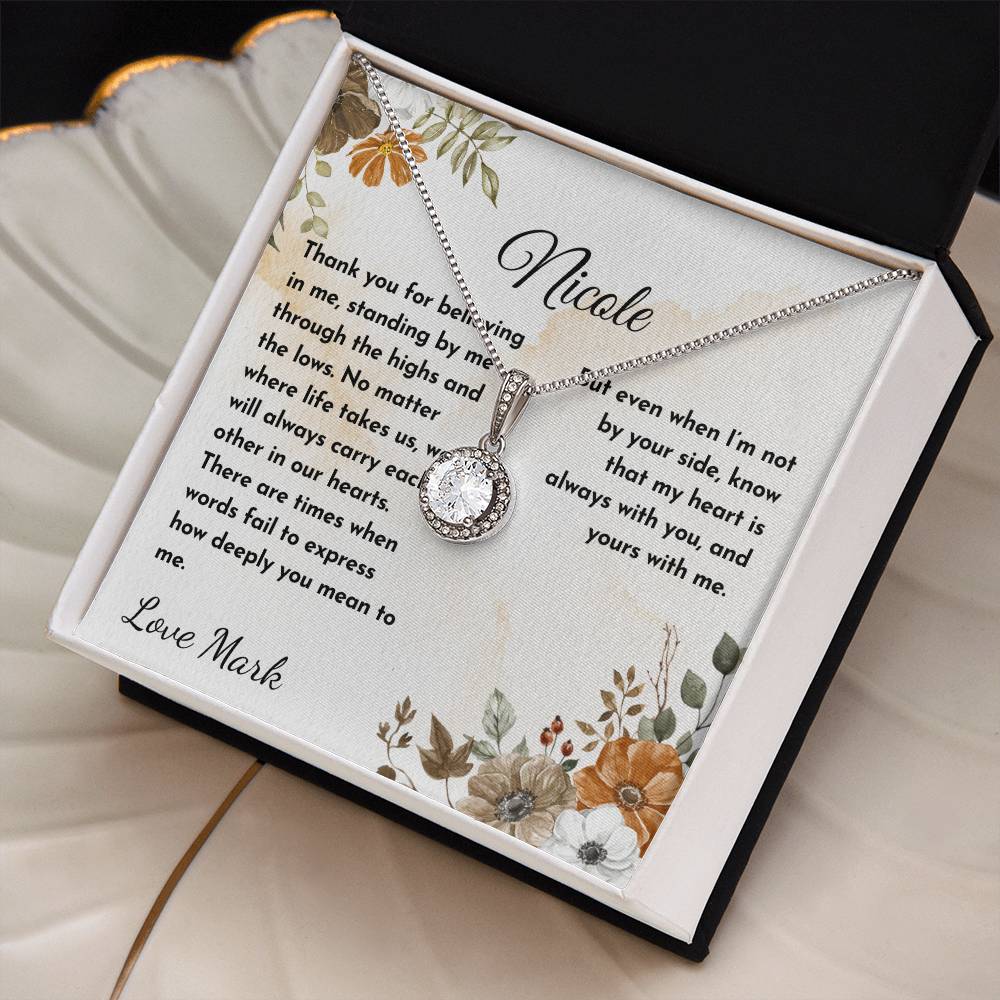 Personalized - Thank you for believing in me, standing by me necklace