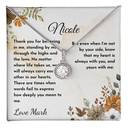 Personalized - Thank you for believing in me, standing by me necklace