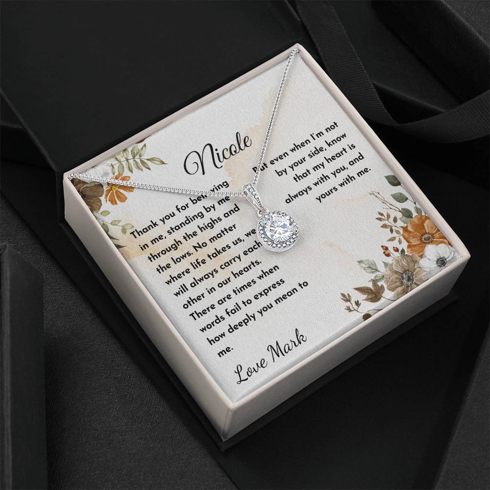 Personalized - Thank you for believing in me, standing by me necklace