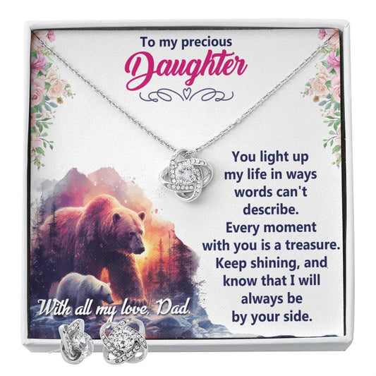 My Precious Daughter From Dad Necklace & Earing Bundle