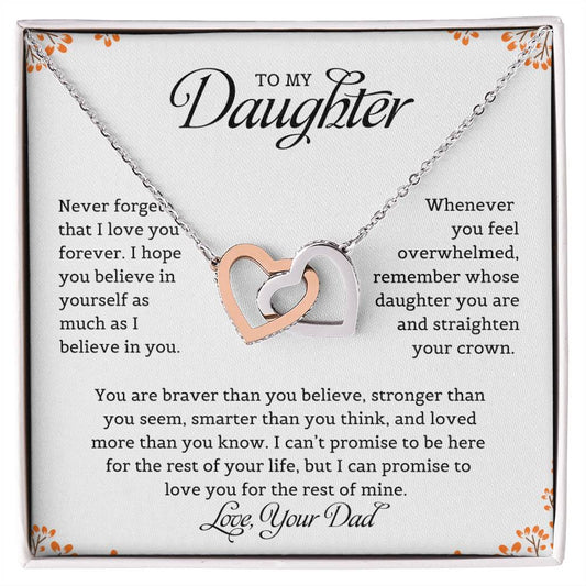 To My daughter | Never Forget That I Love You - Interlocking Hearts necklace