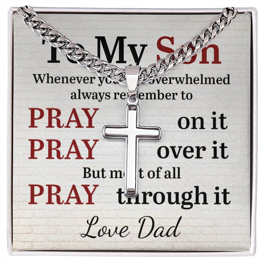 Personalized - To My Son Whenever You Feel Overwhelmed Cross Chain