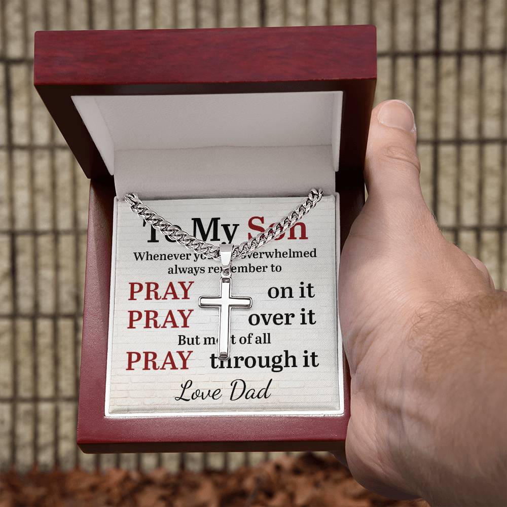 Personalized - To My Son Whenever You Feel Overwhelmed Cross Chain