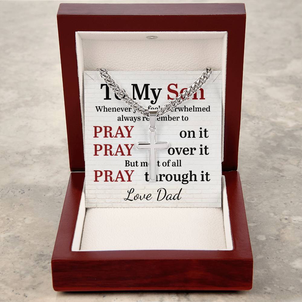 Personalized - To My Son Whenever You Feel Overwhelmed Cross Chain