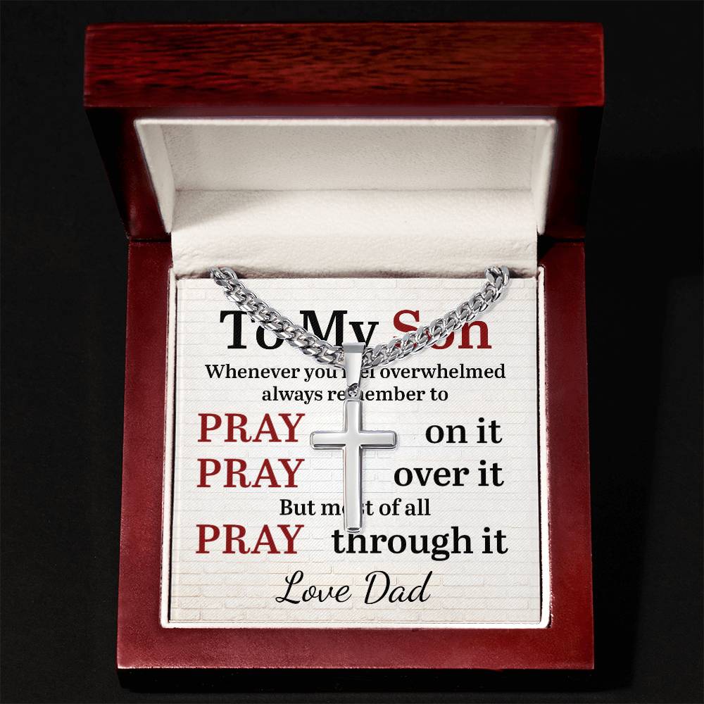 Personalized - To My Son Whenever You Feel Overwhelmed Cross Chain