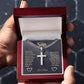 Personalized - To my son. Stad tall even if you fall cross chain.